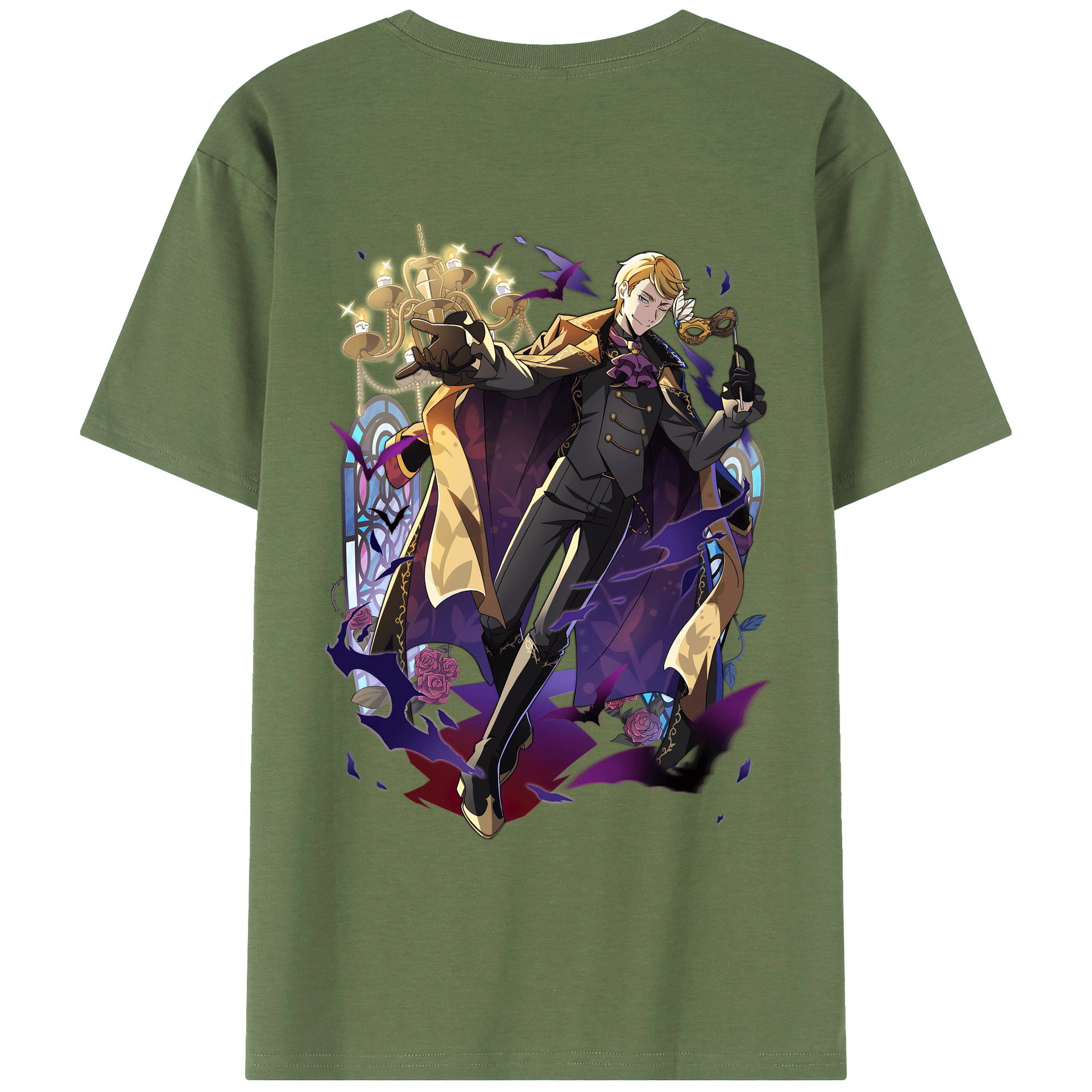 （画像用） 文豪ストレイドッグス Bungo Stray Dogs 綿100％ メンズ半袖Tシャツ（バックプリント） 通気性